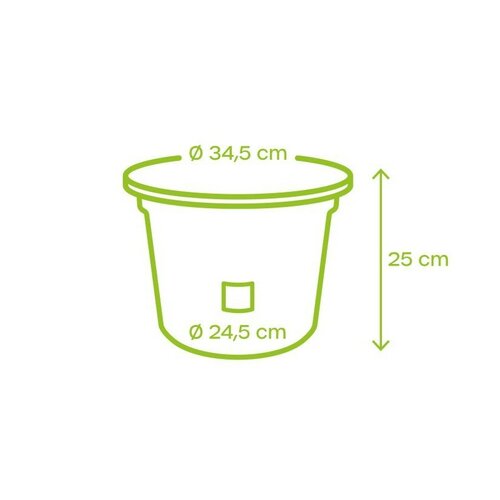 Plastia Öntözés nélküli virágcserép Narza átmérő35 cm, antracit