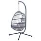 Fotel wiszący Autronic, metal, polirattan, szary,AZ-V 1269GREY