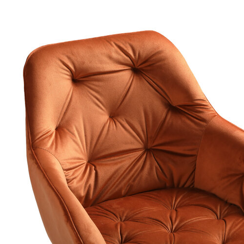 Jedálenská stolička BUTTON LOUNGE v medenej farbe, 2 ks