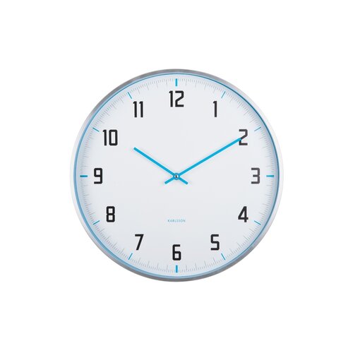 Karlsson 5969BB designové nástěnné hodiny modrá, pr. 40 cm