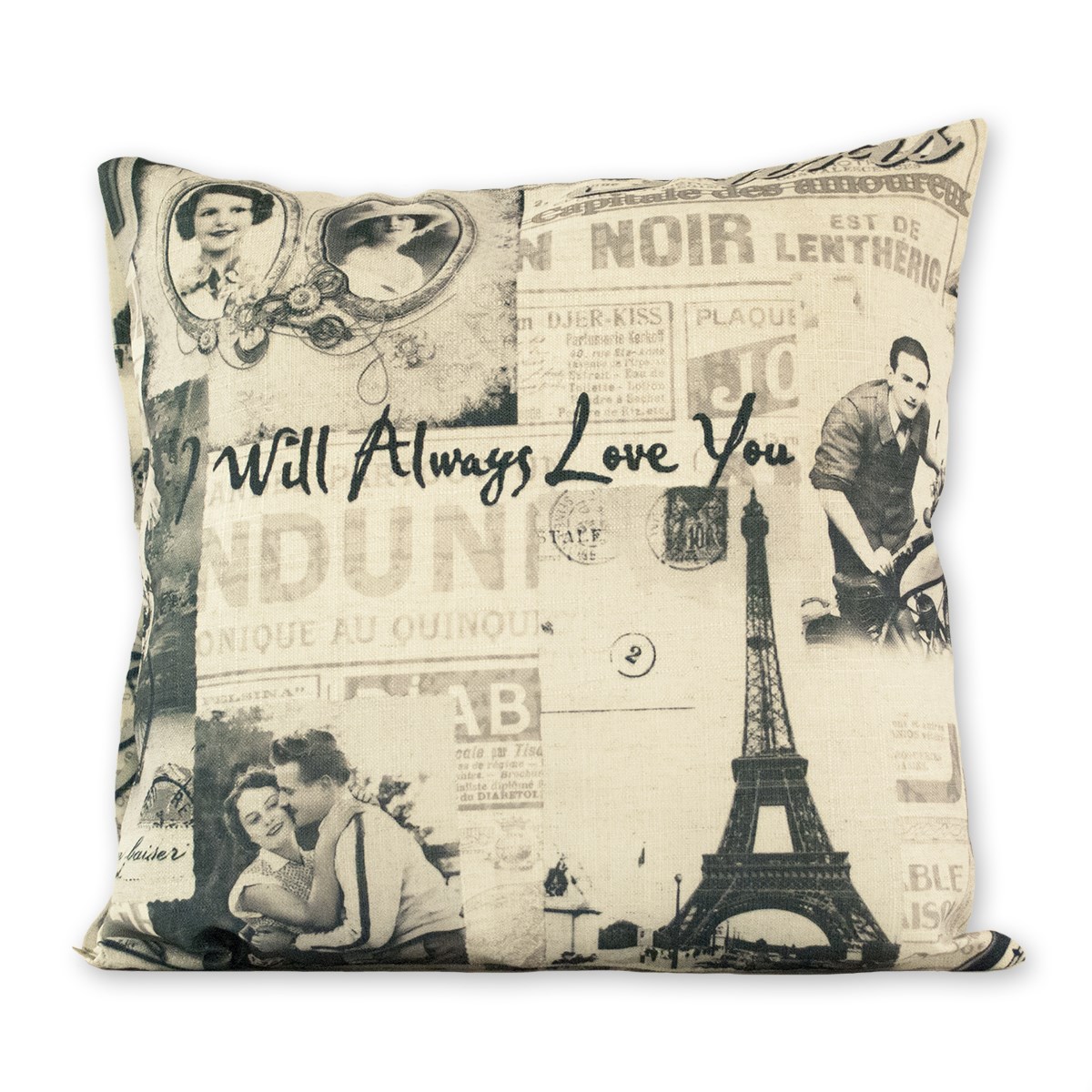 Jahu Obliečka na vankúšik Gold Paris love, 45 x 45 cm