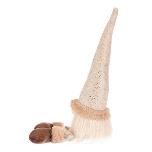 Dekoracja świąteczna Krasnal wiszące nogi, wys. 40 cm, beżowo-brązowy