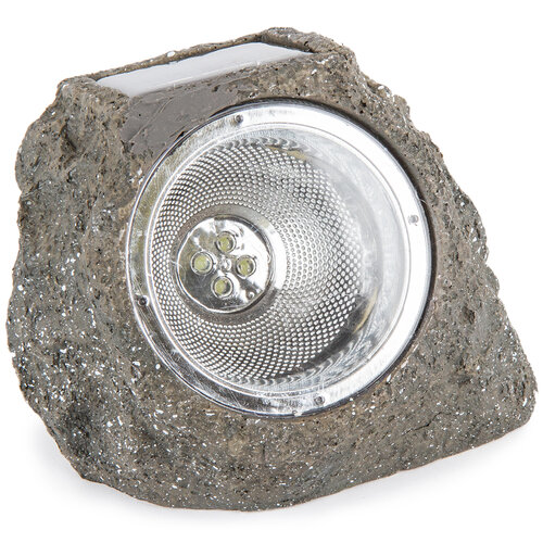 Zewnętrzna lampa solarna Stone light szaro-brązowy, 4 LED