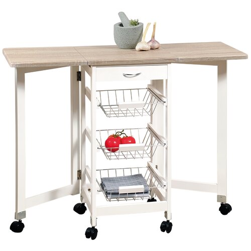 Kesper 25817 Wózek kuchenny z blatem roboczym, 75,5 x 37 x 37 cm