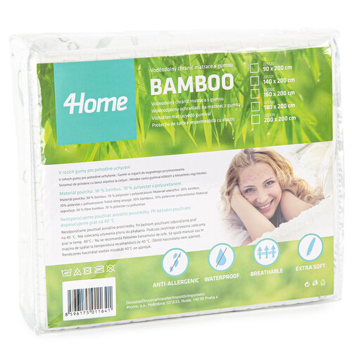 Protecție saltea 4Home Bamboo impermeabilă cu elastic, 180 x 200 cm