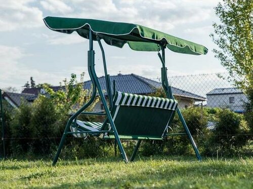 Balansoar de grădină Happy Green Stripy verde/albL.170cm/l.110cm