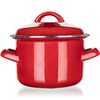 Banquet Emailed pot with lid Milton red, 12 cm,