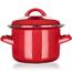 Banquet Milton  zománcozott edény fedővel piros, 12 cm, 0,78 l