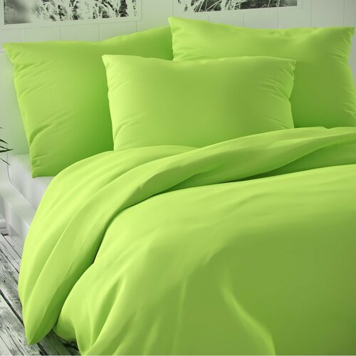 Lenjerie de pat din satin, Luxury Collection, 2 pers, verde deschis, 240 x 200 cm, 2 buc. 70 x 90 cm