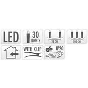 Candle Lights karácsonyi LED fényfüzér, 30 LED