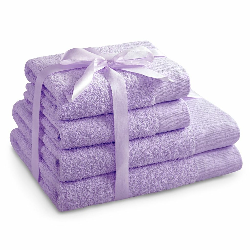 Fotografie AmeliaHome Sada ručníků a osušek Amari světle fialová, 2 ks 50 x 100 cm, 2 ks 70 x 140 cm