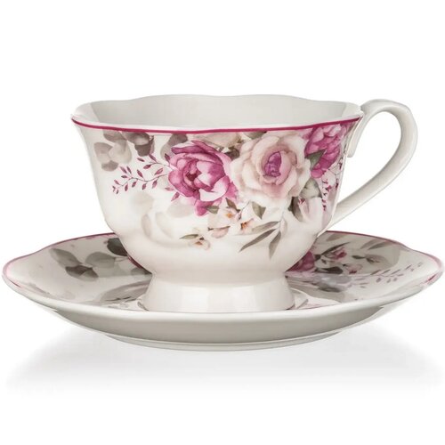 Banquet Keramiktasse mit Untertasse Rose 220 ml