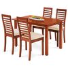 Set de masă din lemn masiv cu 4 scaune, 120 x 75 x