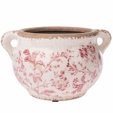 Keramični lonec za cvetje Vintage flower, 20,5 x12 x 16,5 cm