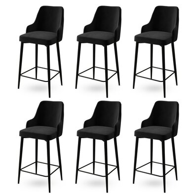 Zestaw krzeseł barowych Enox Black, 6 szt.