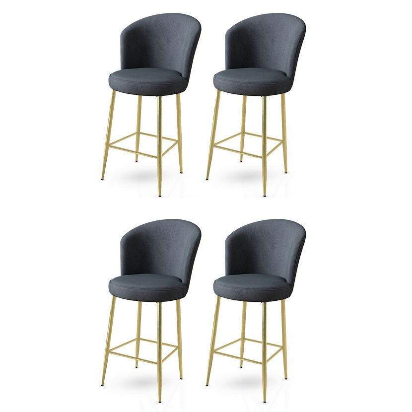 Alte Anthracite and Gold bárszék szett, 4 db, antracit, 4 db akciós termékkép 1