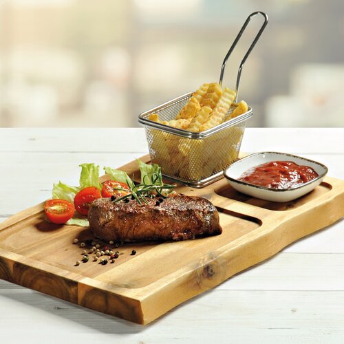 Kesper 28196 Deska do serwowania z drewna akacjowego, 37,5 x 24 x 2,5 cm