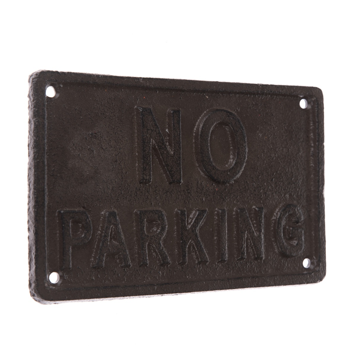 Liatinová dekorácia na stenu "NO PARKING" čierna,11 x 18 cm
