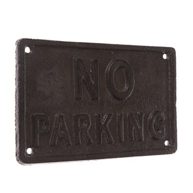 Öntöttvas fali dekoráció "NO PARKING" fekete, 11 x 18 cm