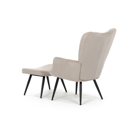 Scaun pentru relaxare cu suport pentru picioare L7285 CRM6, crem