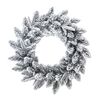 Świąteczny wieniec z gałązek sosny pokryty śniegiem, średnica 50 cm