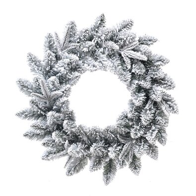 Coroană de Crăciun din ramuri de brad acoperite cu zăpadă, diametru 50 cm