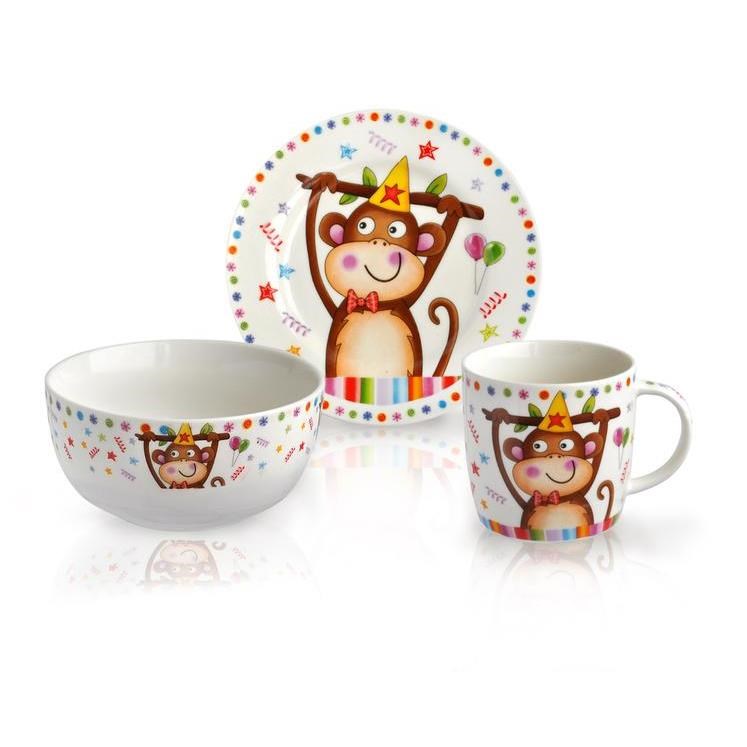 Toro 3-dielna detská raňajková súprava Opica