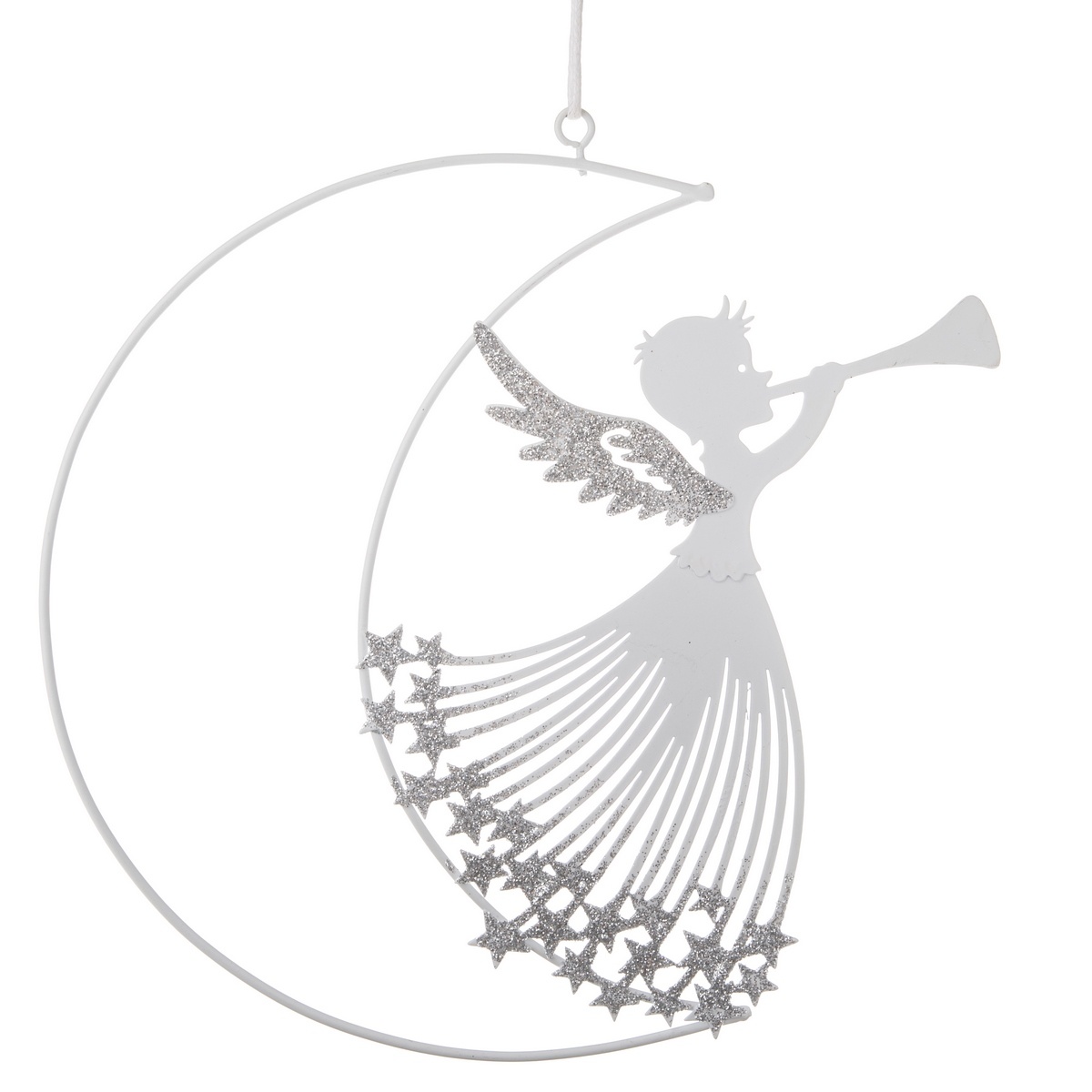 Vianočná kovová dekorácia Anjel, 20 x 21 x 0,5 cm