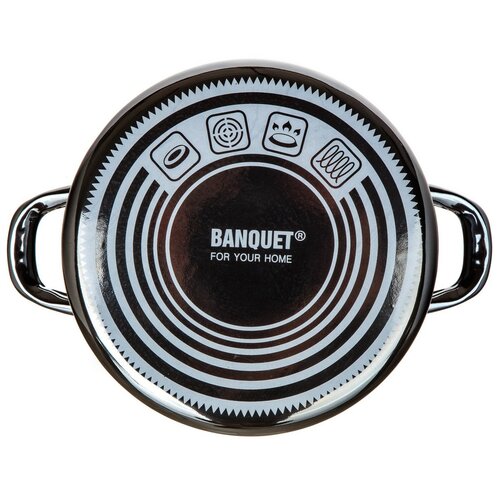 Banquet Hrnec smaltovaný METALLIC Black 24 cm, 3,7 l, s poklicí