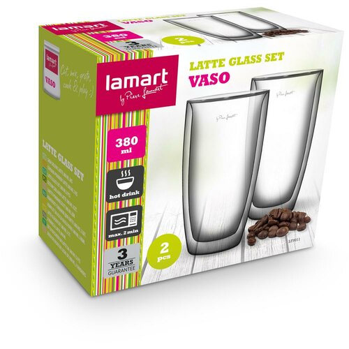 Lamart LT9011 komplet kozarcev Café Latte Vaso,380 ml, 2 kosa