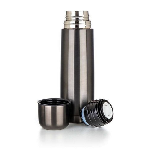 Banquet Thermosflasche Avanza 0,5 l aus Edelstahl, Schwarz-metallic