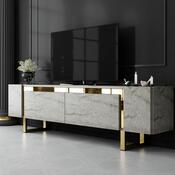Televizní stolek Yildiz Travertine and Gold