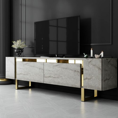 Măsuță TV Yildiz Travertine and Gold