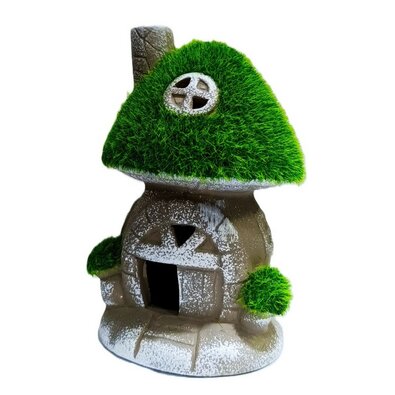 Dekoracja ogrodowa Grzybowy domek, 8,5 x 14 x 8,5 cm