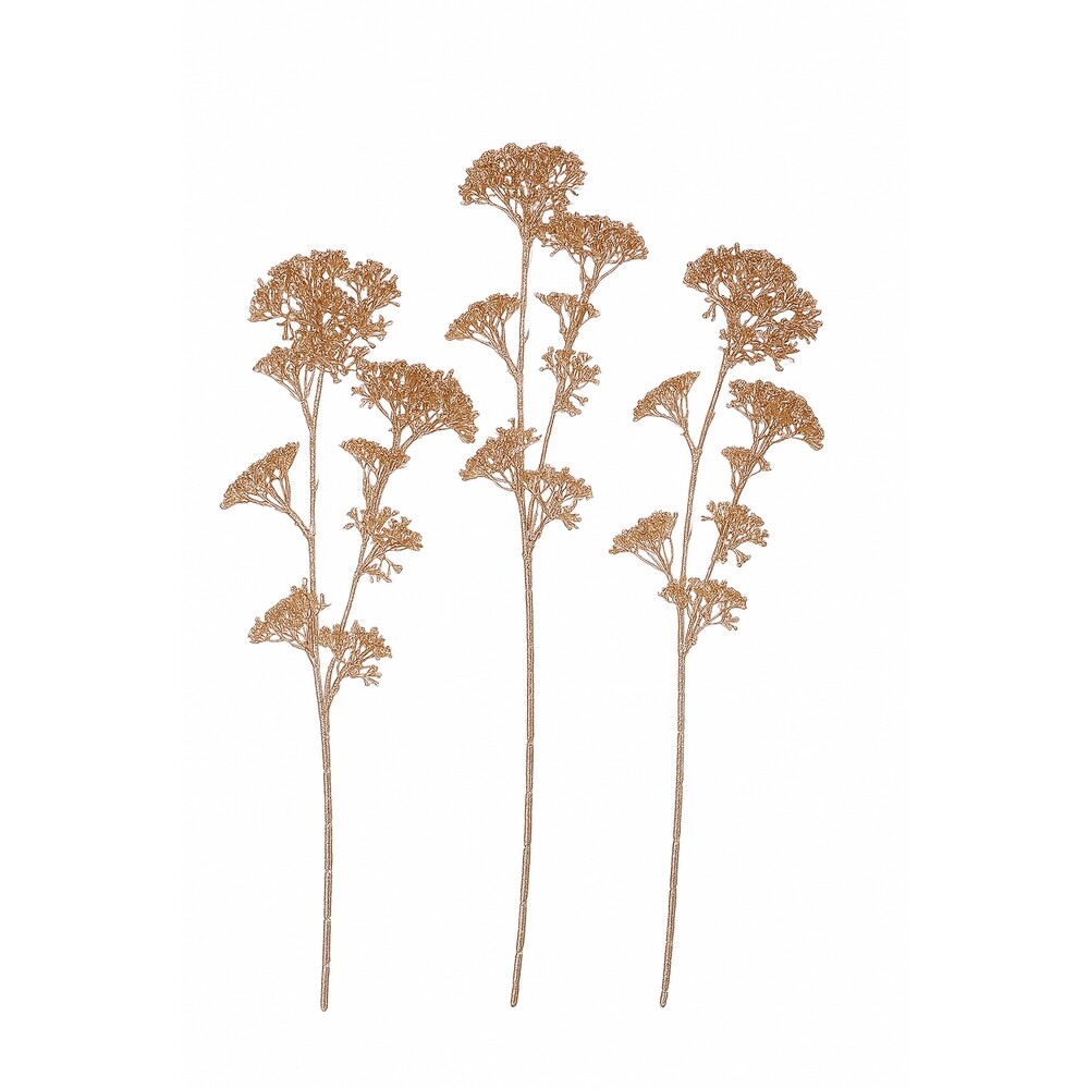 Sada umělých větviček Champagne, 3 ks, 52 cm