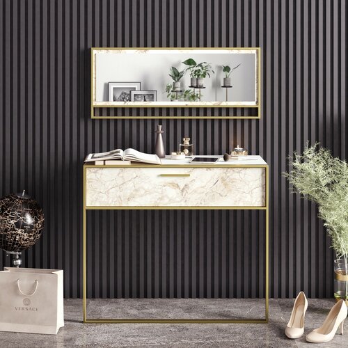 Dekorativer Tisch Polka Aynali White