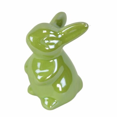 Iepuraș de Paște din ceramică Verde verde, 8 cm