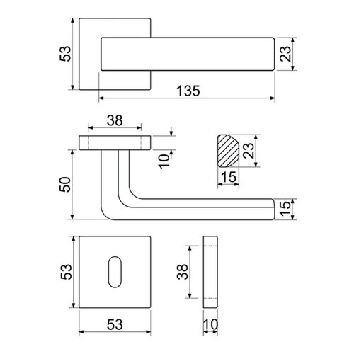 Richter Oceľové kovanie RK.ZADAR.BB.CE