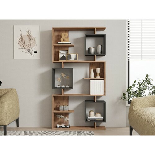 Knihovna Icardi Anthracite and Atlantic Pine