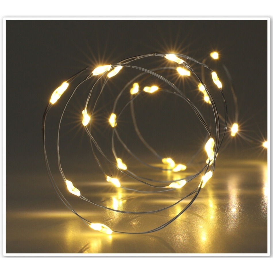 Levně Světelný drát Silver lights 40 LED, teplá bílá, 195 cm