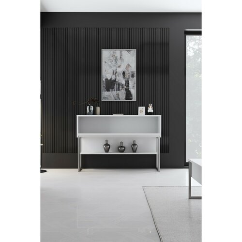 Komoda Luxe White and Silver