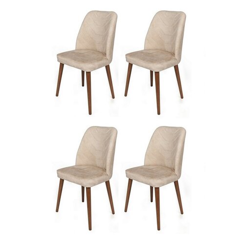 Esszimmerstuhl-Set Dallas Beige, 4 Stück