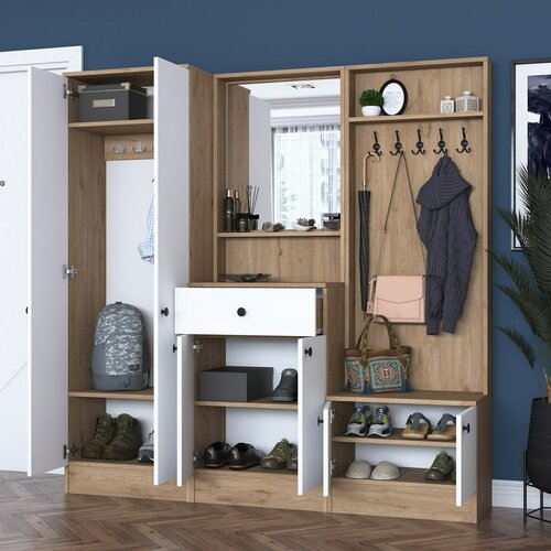 Zestaw do przedpokoju Pome White and Walnut I