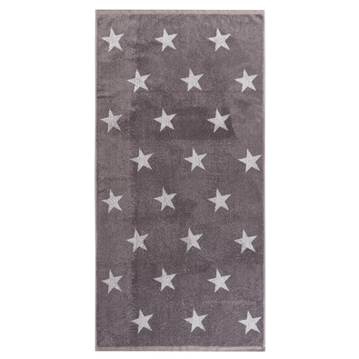 Ręcznik kąpielowy Stars szary, 70 x 140 cm