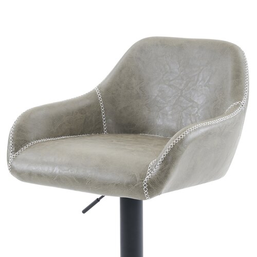 Scaun de bar din piele ecologică B-716 GREY3, gri