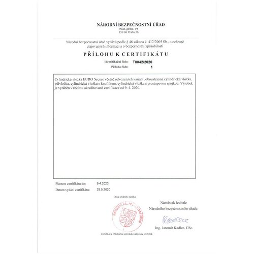 Вставка для циліндра Richter ES.30/50.BSZ.NI звільним з'єднанням 30+50 мм, 6 шт. ключів