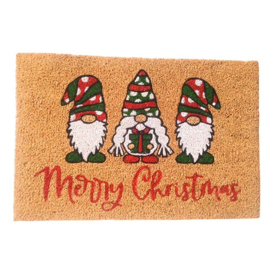 Home Elements Kokosová rohožka Merry Christmas Skřítci, 40 x 60 cm