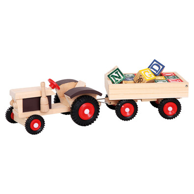 Bino Traktor mit Gummirädern und Anhänger