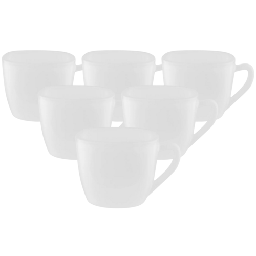 Altom Opalglas Becher-Set White Harmony 250 ml, 6 Stück