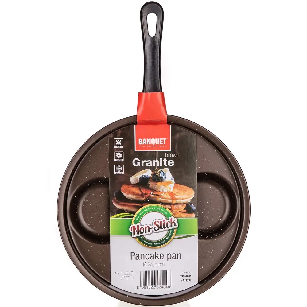 Banquet Panvica na 4 lievance GRANITE Brown, 24 cm